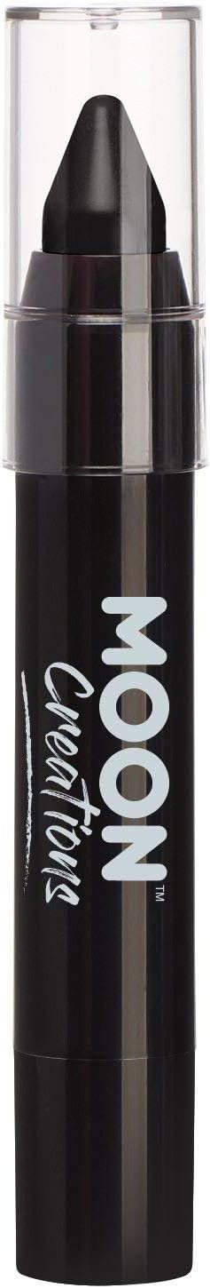 Black Face Paint Stick | Body Crayon makeup for the Face & Body by Moon Creations - 0.12oz Eye Black Softball Football Baseball Sports for Halloween SFX Makeup Cosplay Joker Costume Parties