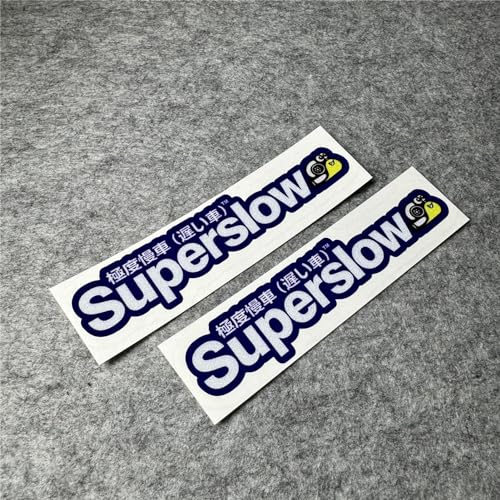 Image of Car Styling Sticker for Japanese Superslow Snail Creative Words Auto Oil Tank Window Body Vinyl Computer Case Motocross Decals (N 13x3cm Blue 2PCS)