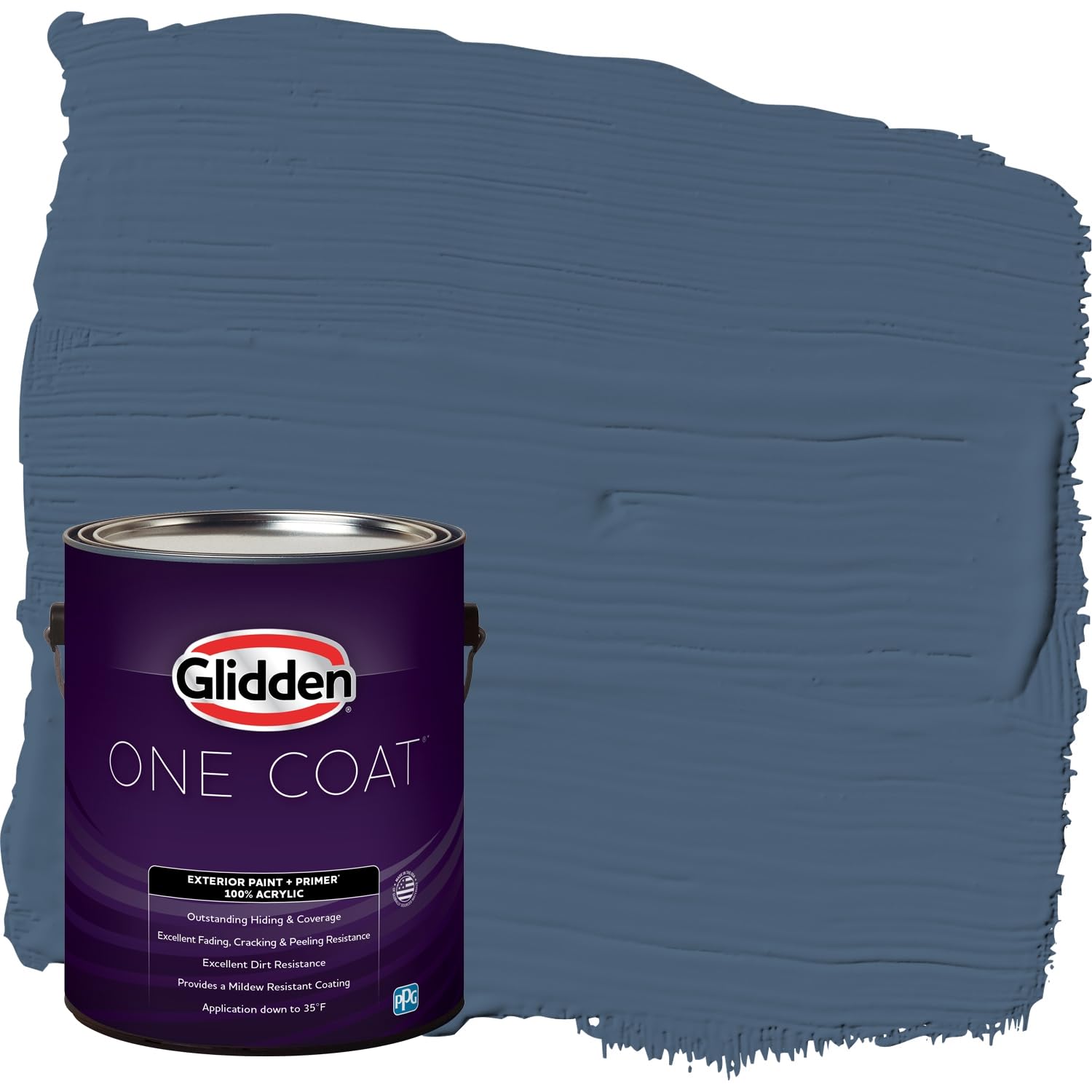 Glidden One Coat Exterior Paint and Primer Blue Fjord