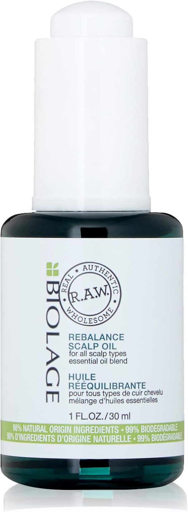 Biolage R.A.W. Rebalance Scalp Oil | Soothes, Refreshes & Balances Scalp Moisture Levels | With Cedarwood, Lemongrass & Peppermint | Silicone & Paraben-Free | 1 Fl. Oz