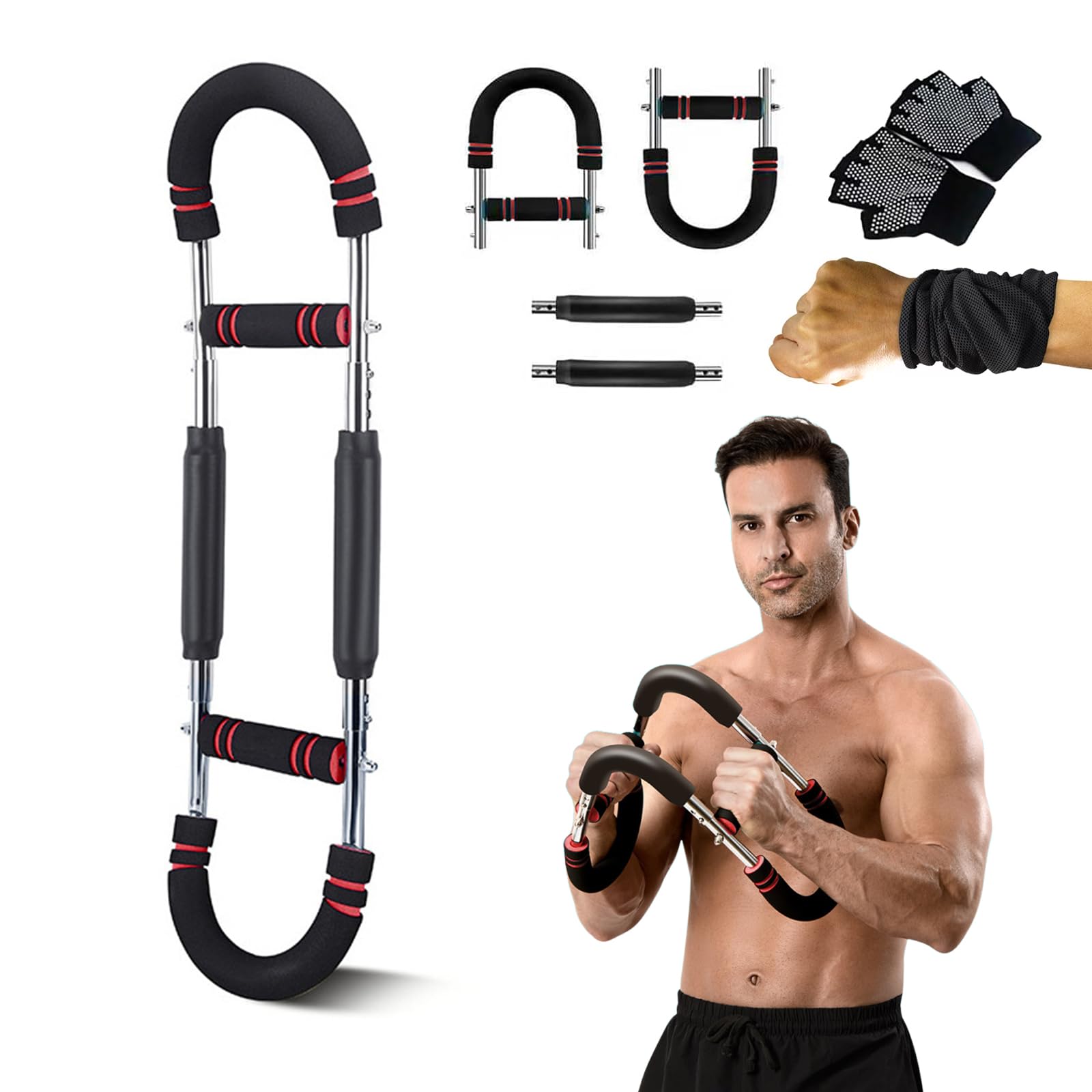 Amazon.co.jp: ポクミル 筋トレ アームバー 30～50kg調節可能 筋トレ