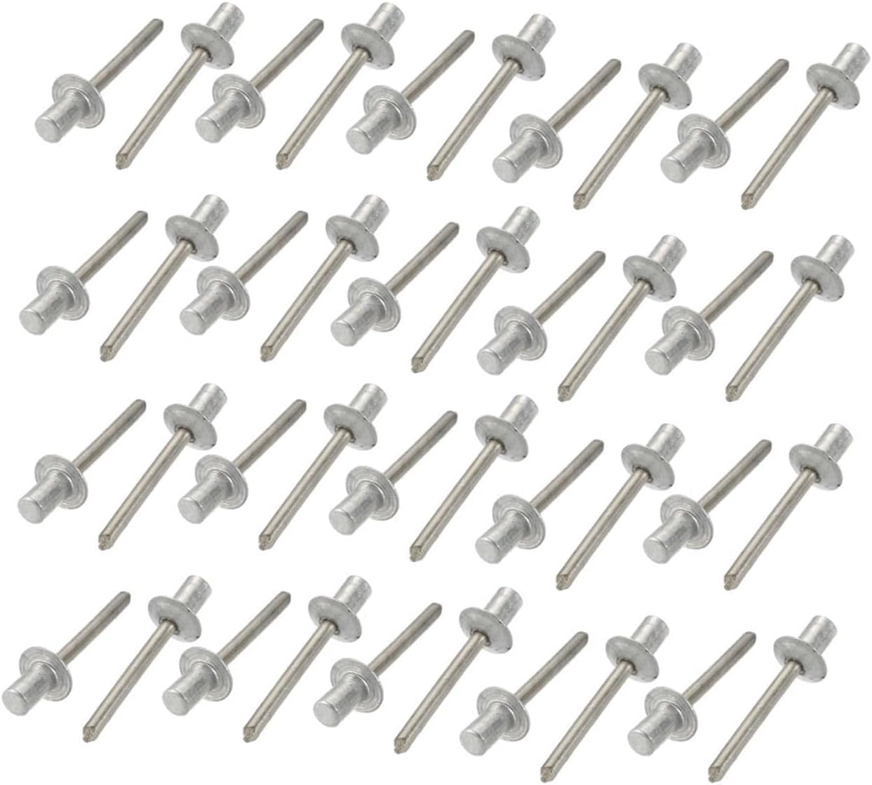 Rivetti ciechi a strappo, Rivetto cieco Alluminio Acciaio Mandrino Estremità chiusa Tonda Testa bombata 6,4x(10-13) mm Grigio(10mm)