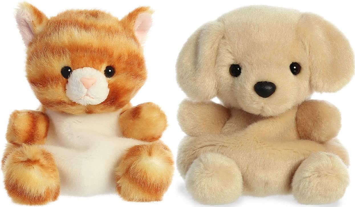 Aurora Palm Pals Set of Two - Meow Kitty and Sunny Lab