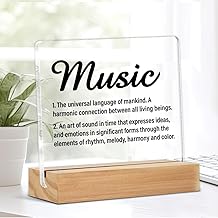 Music Gifts for Women Men Lovers Gift Gifts for Teacher Students Music Definition Acrylic Desk Sign Decor