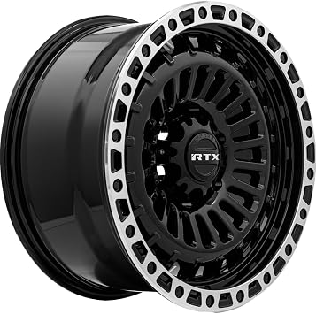 عجلة مخصصة RTX MOAB - 17x9 ، 0 إزاحة ، 6x139.7 نمط الترباس ، محور 106.1 مم - أسود لامع مع حافة شفاه آلية