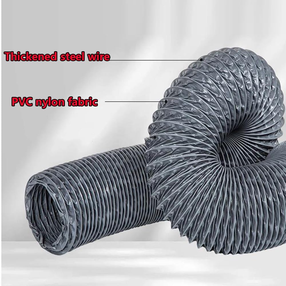 Tubo flessibile in nylon ignifugo per condotto dell'aria da 5 m/10 m, per bagno e cucina, 125 mm, per asciugatrice e soffiatore efficiente