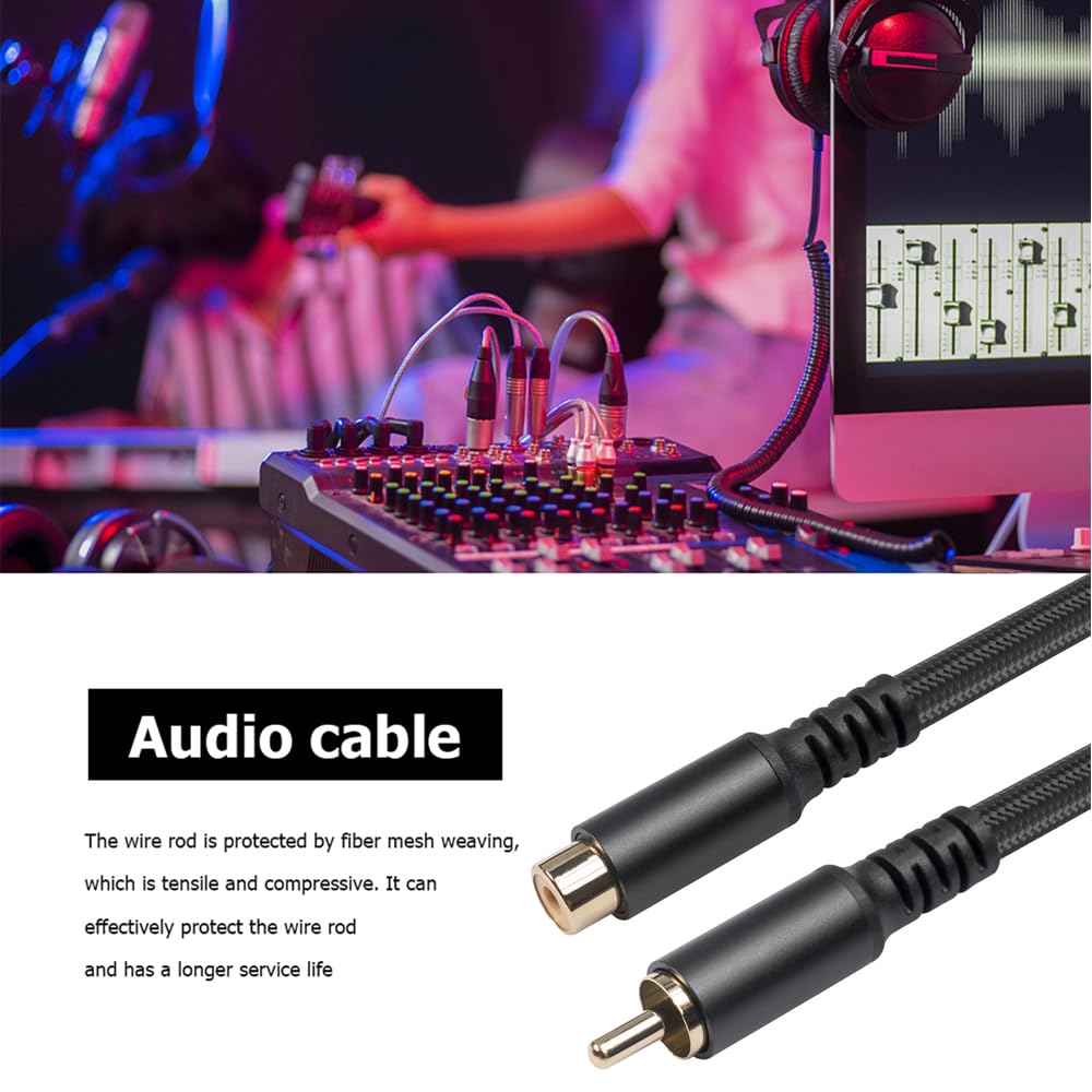 Kabel przedłużający RCA męski na żeński, kabel audio stereo RCA, kabel audio stereo o wysokiej wierności, pozłacany drut miedziany, nylonowy splot do wzmacniacza, HDTV odtwarzacza DVD, skrzynki