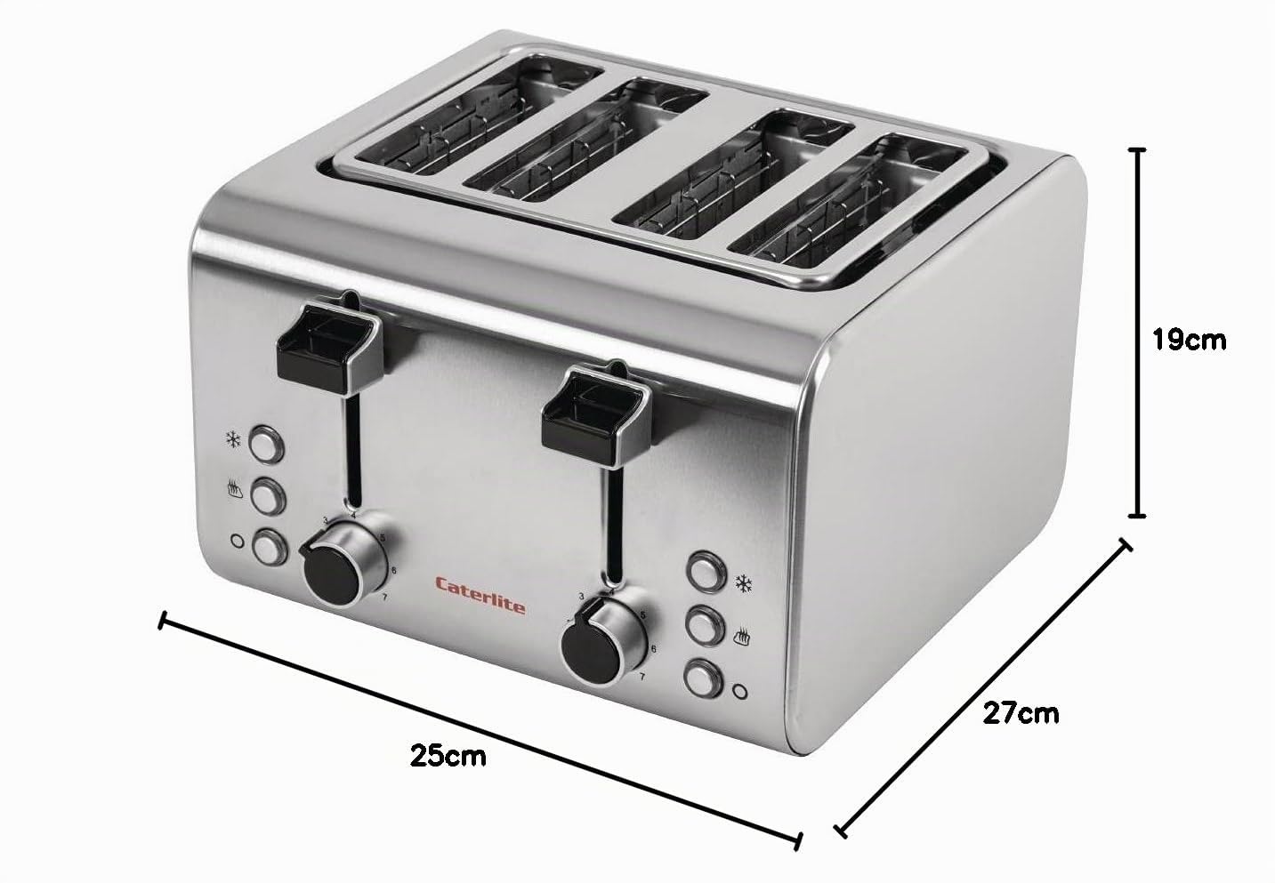 Caterlite Grille-pain 4 fentes en acier inoxydable 1,8 kW