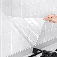 Snkxu Clear Peel and Stick Contact Paper for Kitchen Backsplash, Tiles, Cabinets, Walls - Waterproof Oil-Proof PET Film, 15.7x78.7 Inches