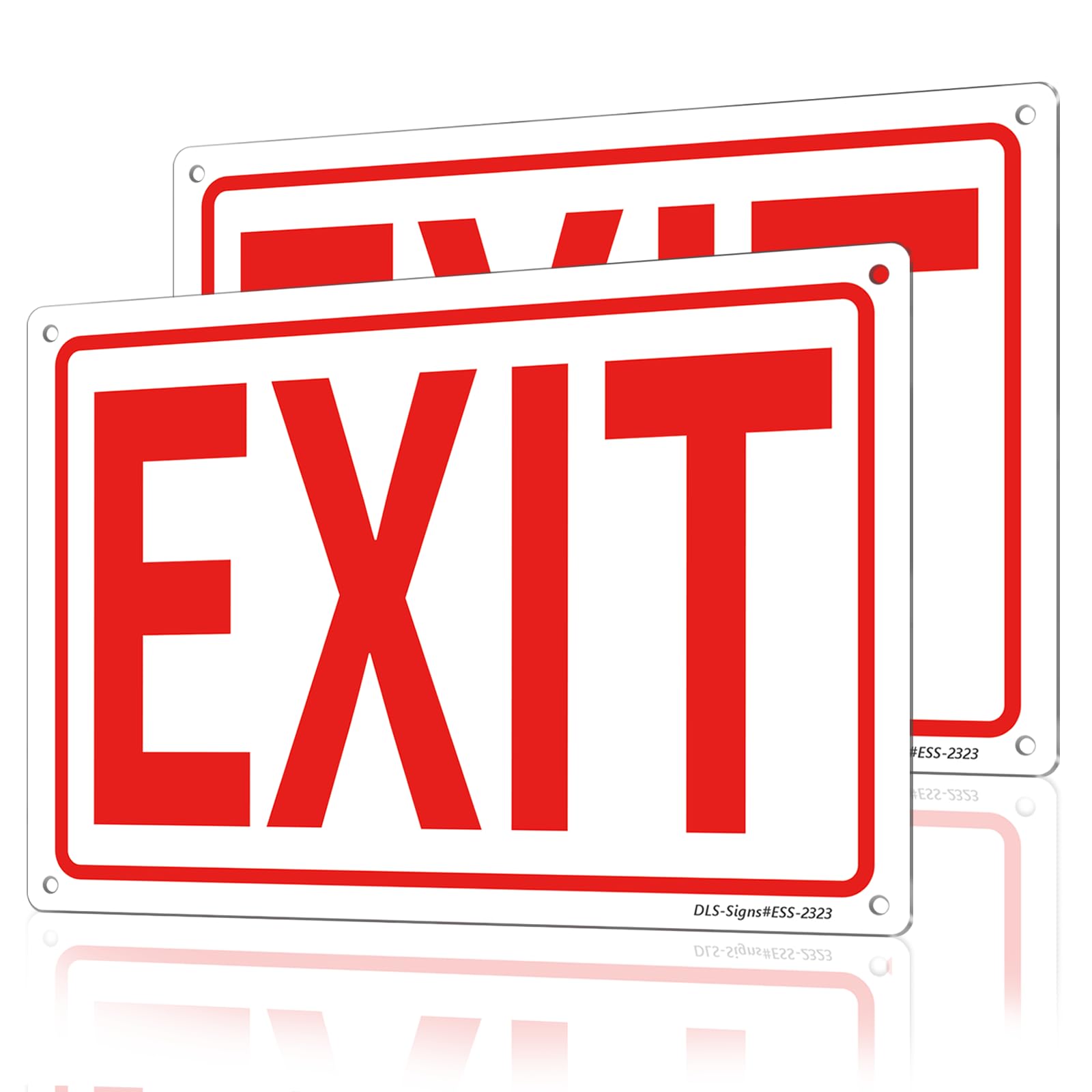 Exit Sign - 2 Pack 10 × 7'' Rust-Free .040 Aluminum Metal Exit Signs for Business Office Door Room Decor Indoor/Outdoor - Waterproof/UV-Protected