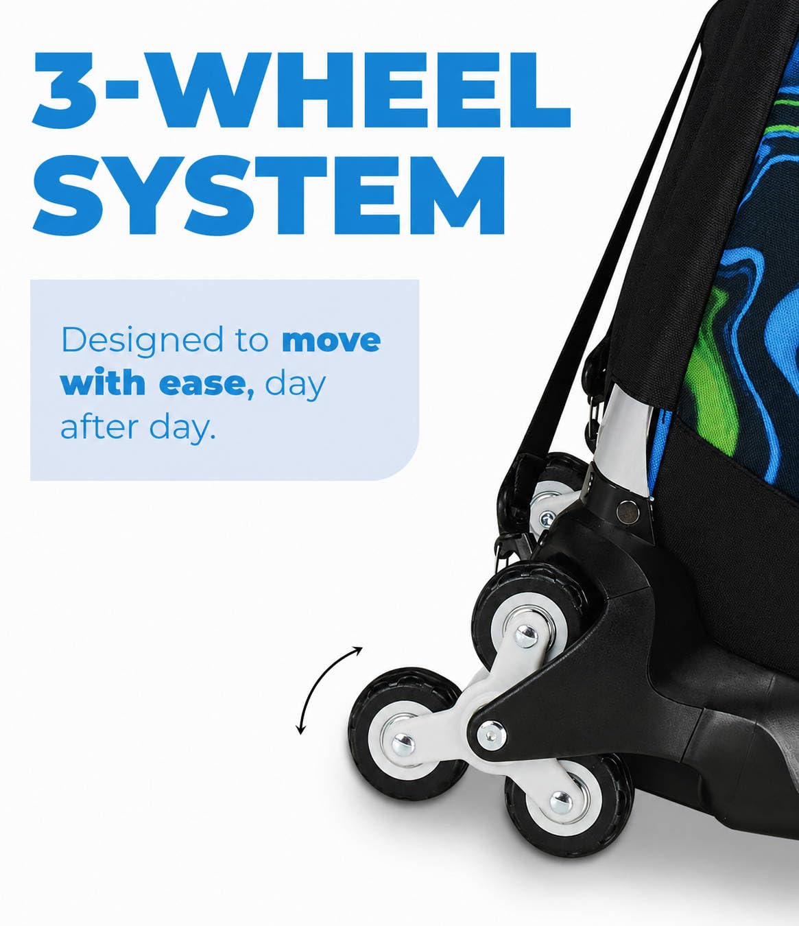 Seven Mochila escolar Detach con función trolley, mochila con ruedas, para escuela, deportes, ocio, a partir de 1er grado, 3 en 1, con compartimento para botella de agua, mochila pequeña, para niños