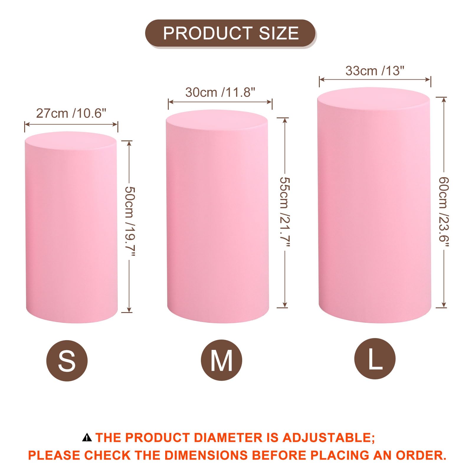 Set di 5 coperture per piedistallo, flessibili, per supporto