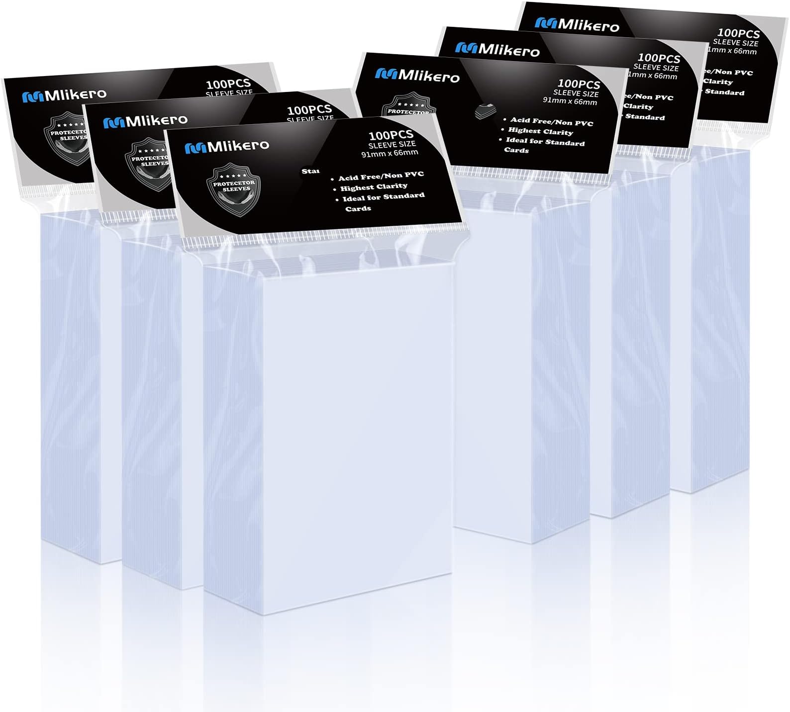 600 Count Card Sleeves, Clear Soft Trading Card Sleeves, Polypropylene (PP), Fit for MTG, TCG, Baseball, Football, Game Cards
