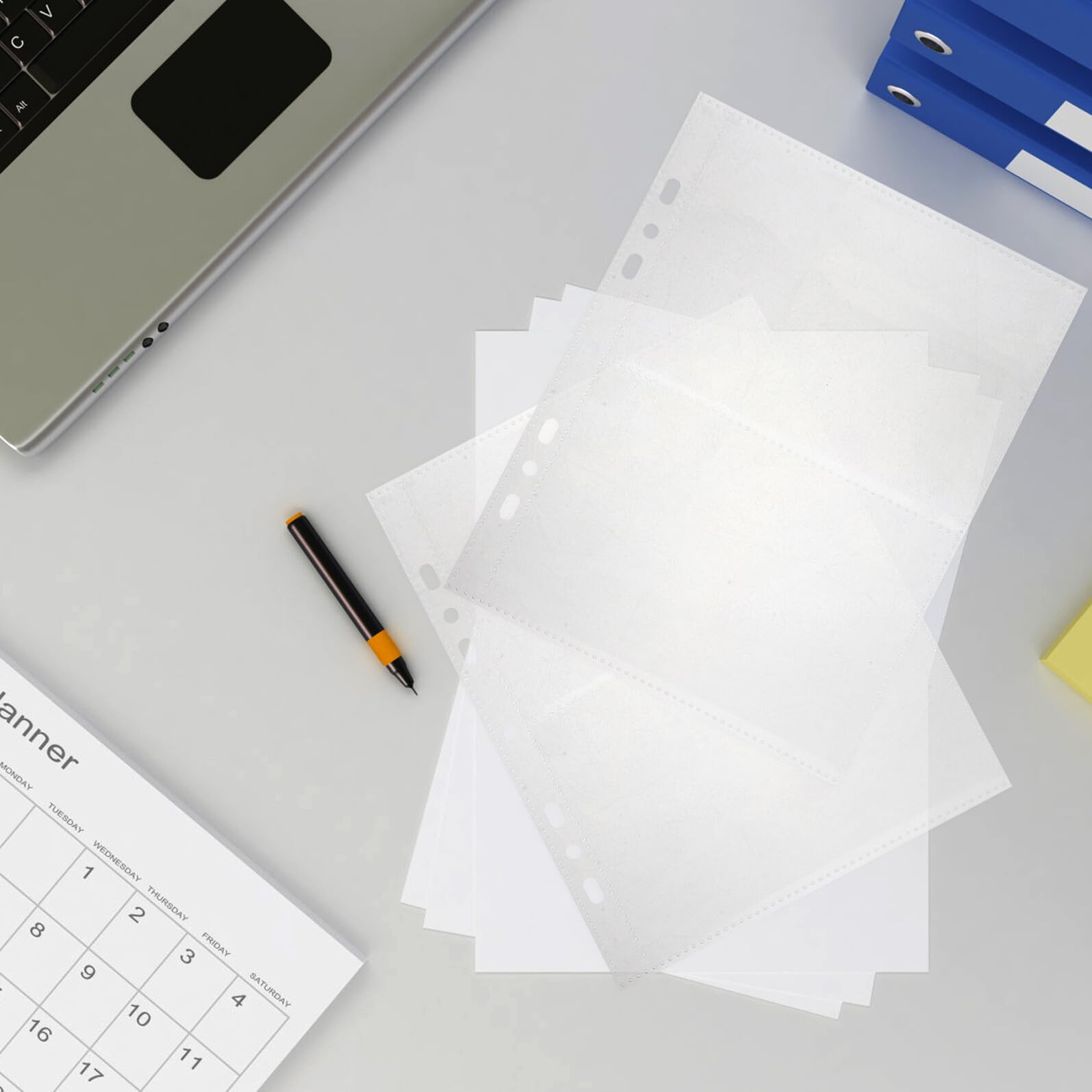80 Fogli Trasparenti per Raccoglitori Buste per Album Foto Inserti Plastica per Organizer Documenti e Custodia Cartoline