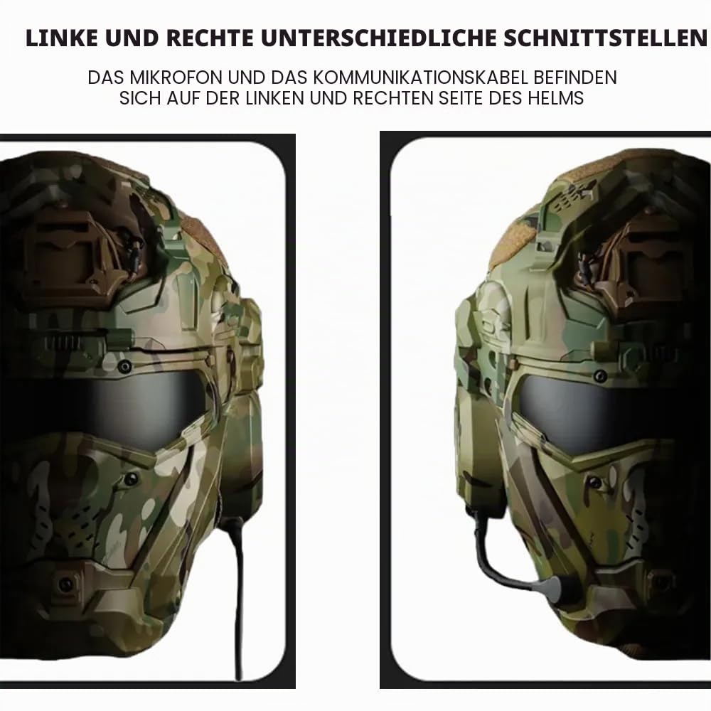 ACEXIER Taktischer Sturmhelm II mit Maske Headset Anti-Fog Fan Militärjagd Airsofthelm CS Paintball Vollgesichtsschutzausrüstung