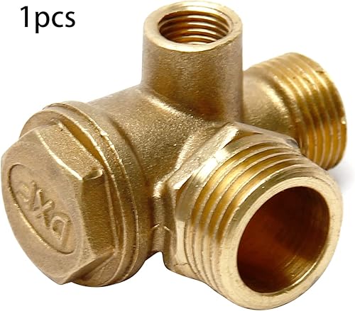 Miniatura 3 de Othmro Válvula de retención de compresor de aire de latón de 3 vías 0.79x0.63x0.33 pulgadas macho roscado accesorio neumático compresor de aire
