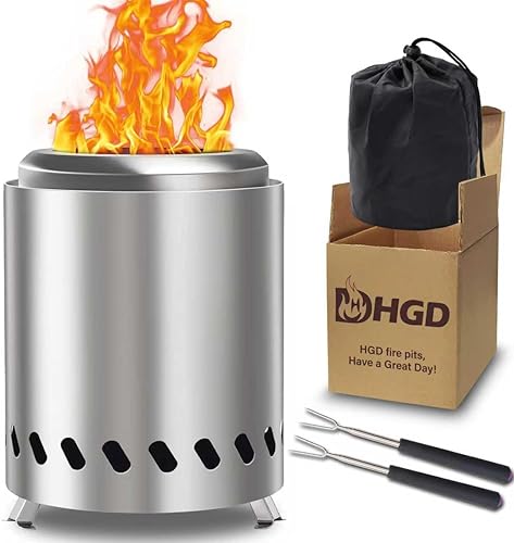 Miniatura 14 de HGD Hoguera de mesa pequeña de 9.6 x 7.1 pulgadas, mini fogata portátil sin humo, estufa de campamento con bajo humo para exteriores y patio,