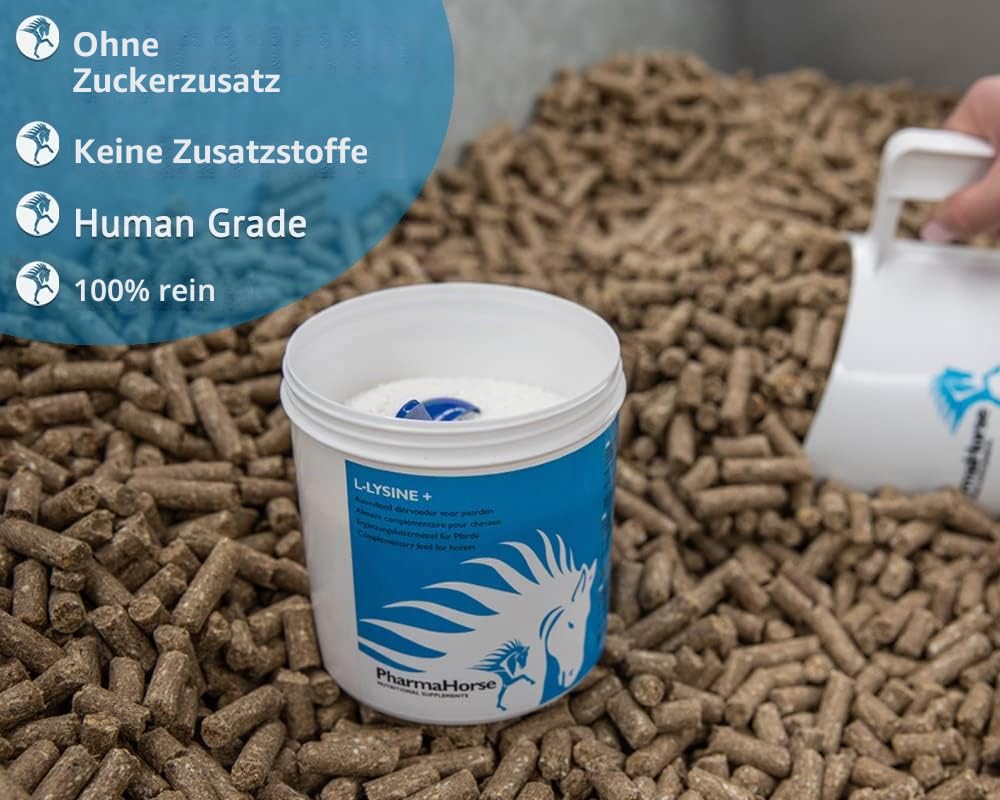 PharmaHorse L-Lysin+ | Immunsystem | Abwehrzellen | Müdigkeit | 100% Dopingfrei | 1000 Gramm