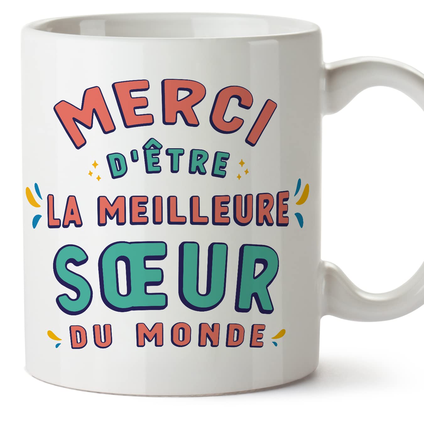 MUGFFINS Sister Mug - in French - Merci d'être le Meilleur - Funny Gift - Ceramic 11oz Mug
