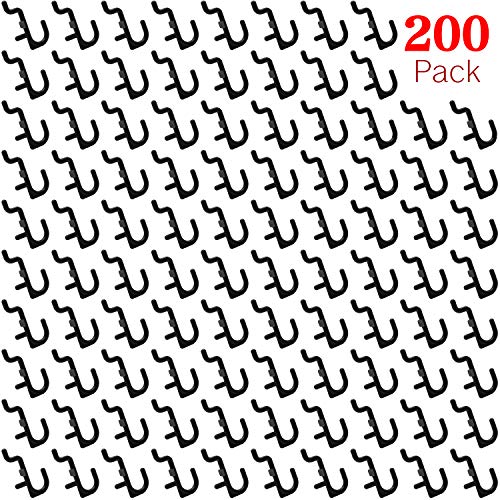 Pegboard Hooks 200-packs J Shape Peg Hooks Black Peg Hook Accessories
