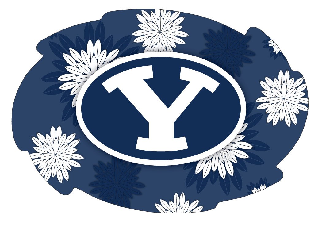 Brigham Young Cougars 5x6 Inch Floral Swirl Magnet Officially Licensed Collegiate Product