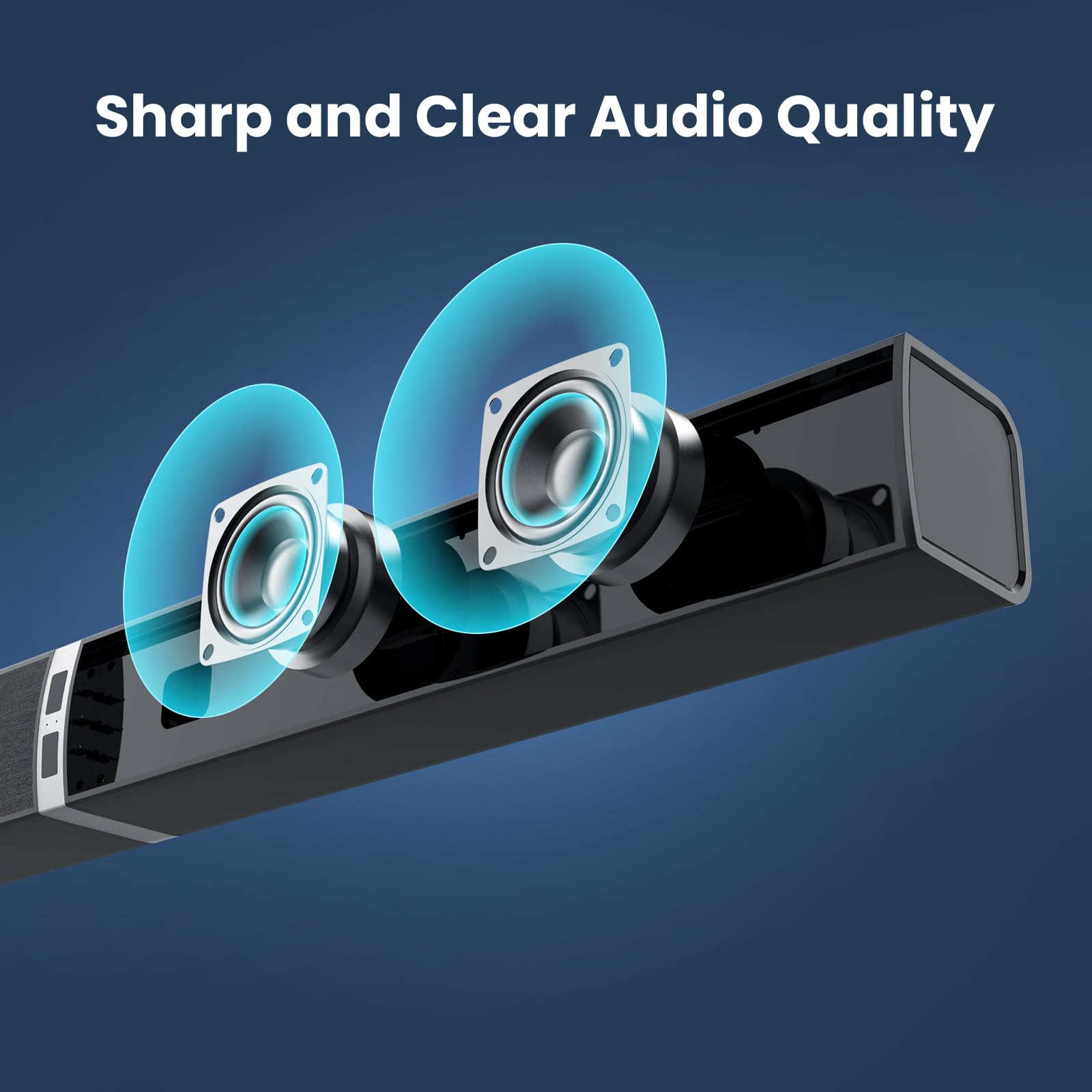 MZEIBO 80W Sound Bar for TV with Detachable Speakers - Bluetooth