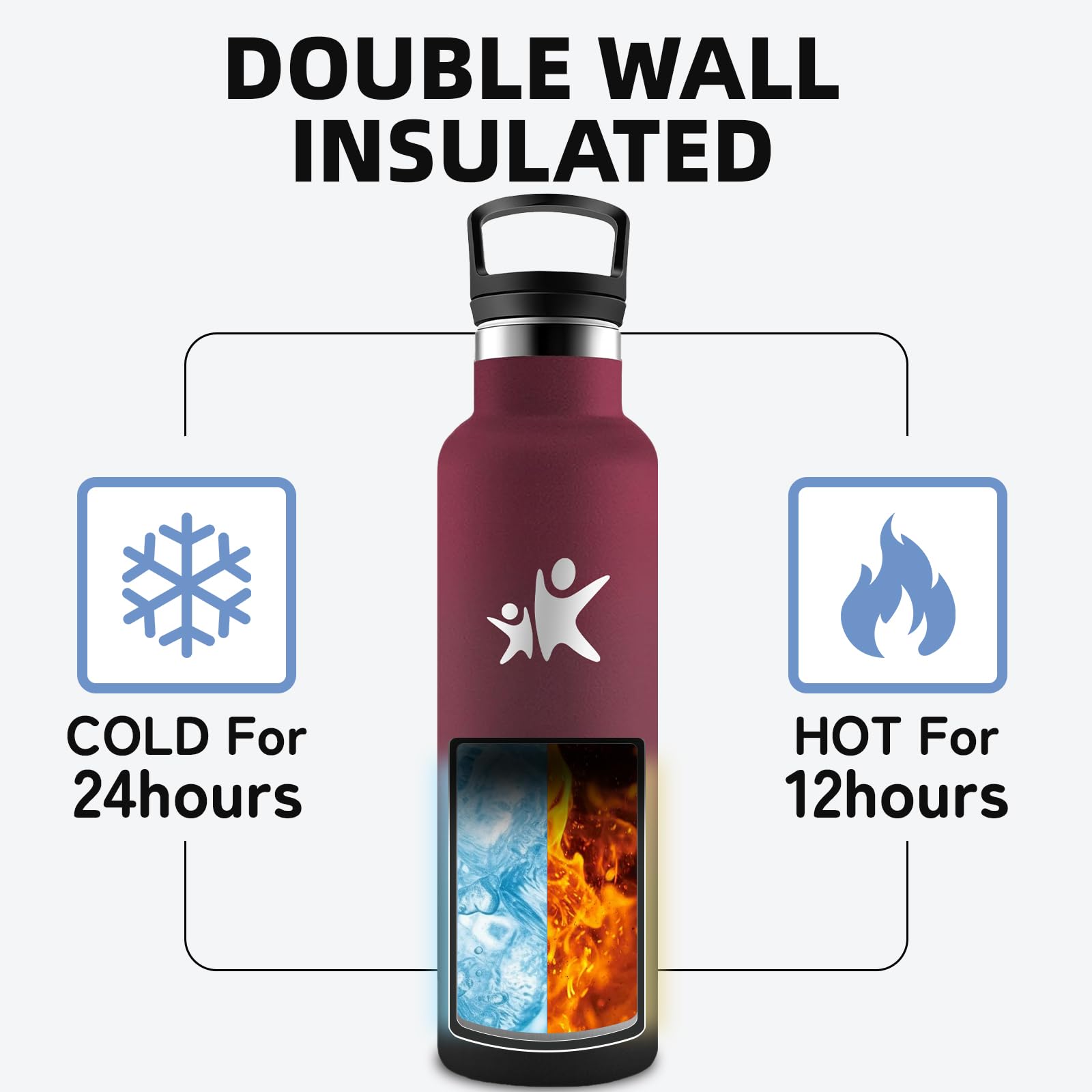 Borraccia 1 litro, Borraccia Termica, Senza BPA, Bottiglia Termica, Con filtro e Cannuccia, Borracce Termiche, Mantiene Caldo per 12 Ore/Freddo 24 Ore, Borracce per Trekking, Sport, Ciclismo