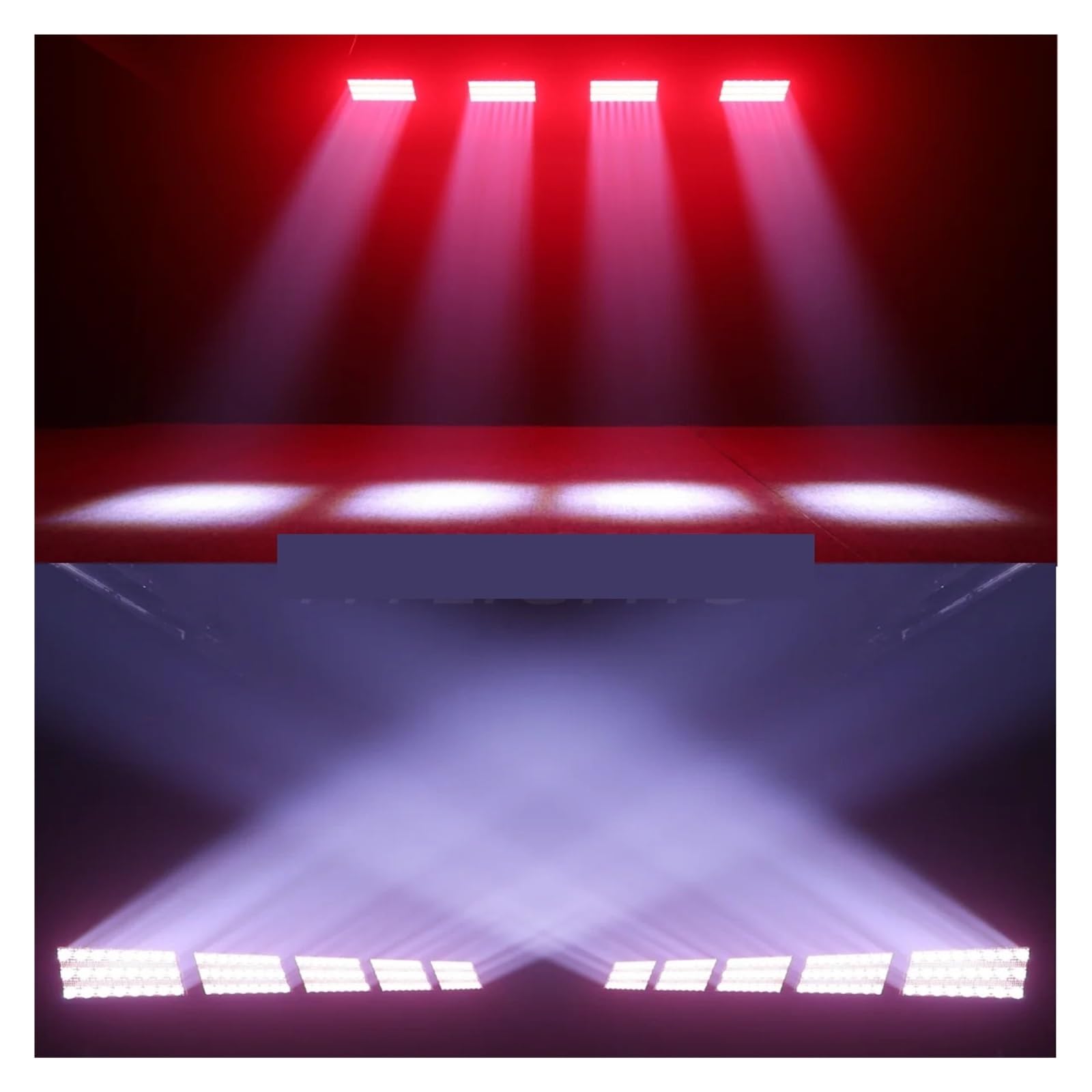 300W LED Beam&Strobe RGBW 4w1 48 partycji Stroboskop Światło 24szt 8000K DMX Super Jasne Dj Wash Bar Efekty Oświetlenia Scenicznego Występ na żywo