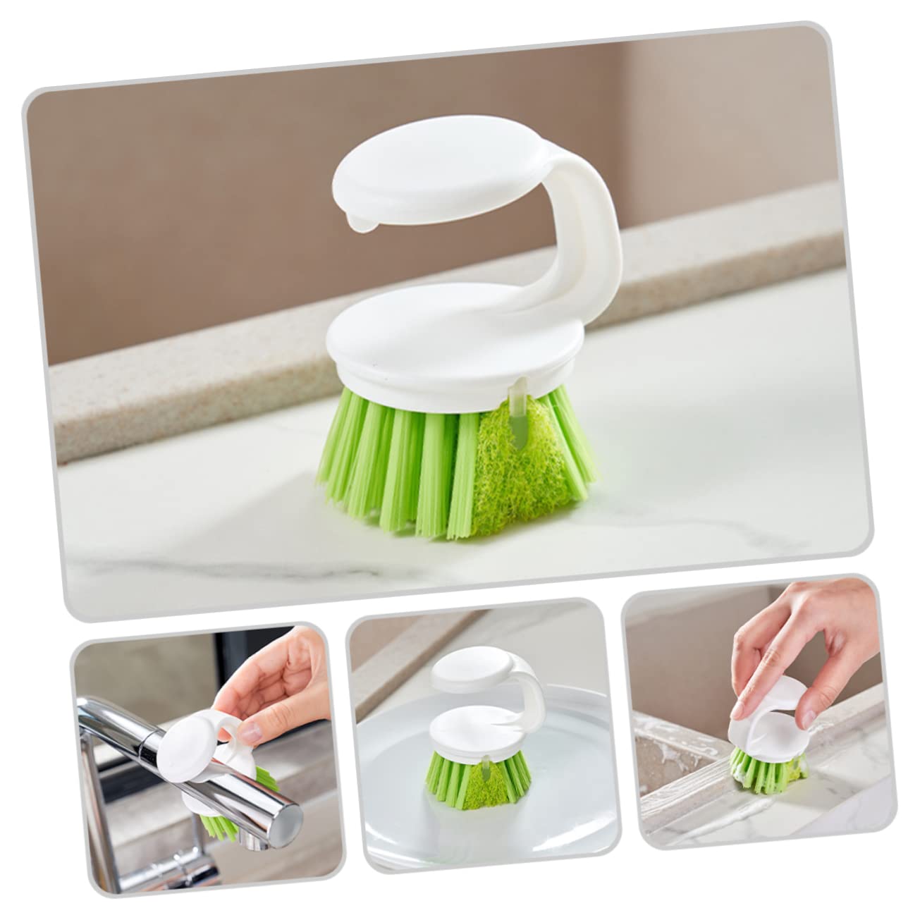 ULTECHNOVO Cepillo para Lavar Platos con Mango Ergonómico Y Diseño Redondeado para Fregar Sartenes Y Utensilios De Cocina Cepillo Multiusos para Limpieza De Superficies 2 Piezas X 4