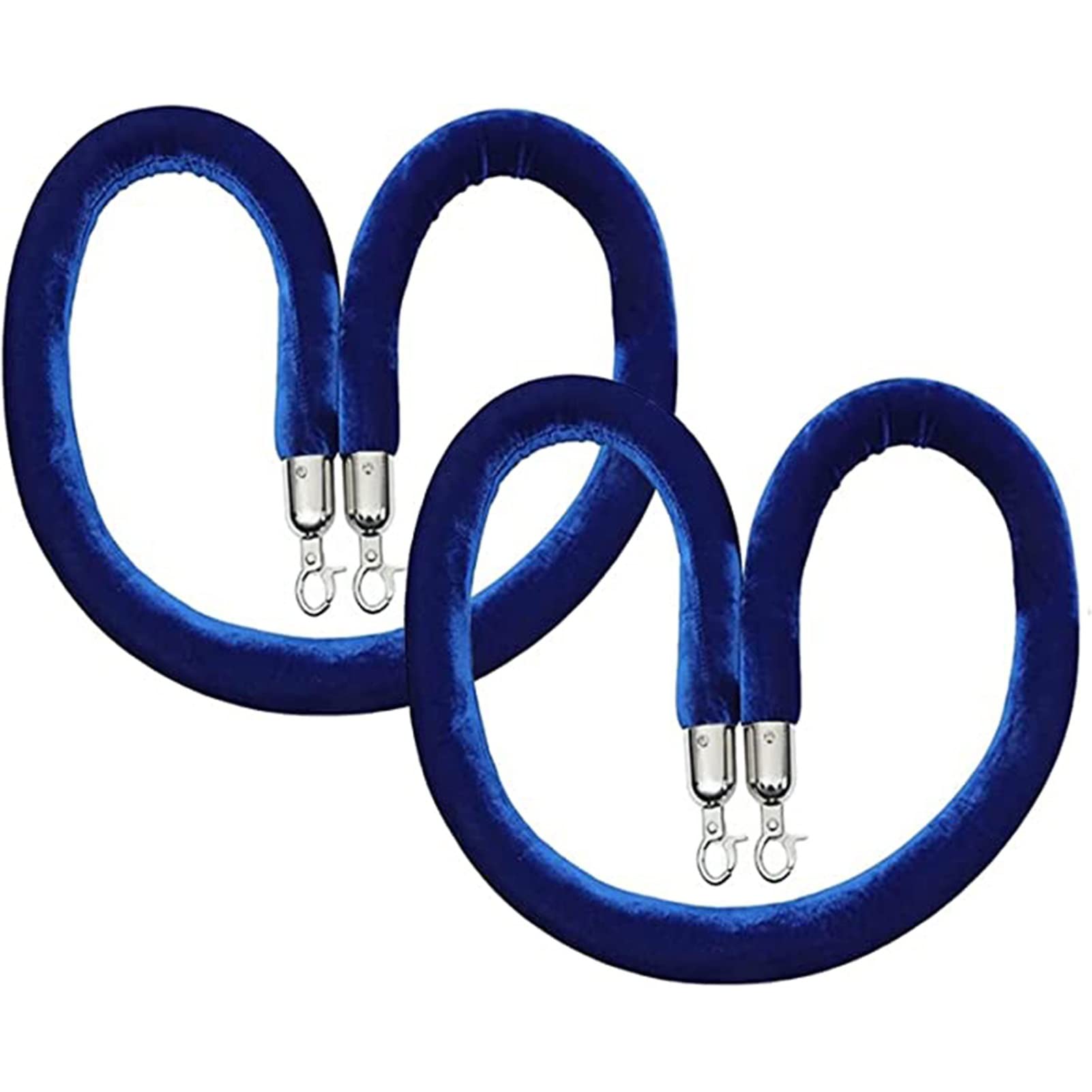 Aioneer 60-90 Cm Red Velvet Stanchions With Hooks For Event Crowd Control, Auto Shows & Carpet Events – Durable, Stylish Queue Management Posts For Visitor Guidance-Blau a-7ft/215cm