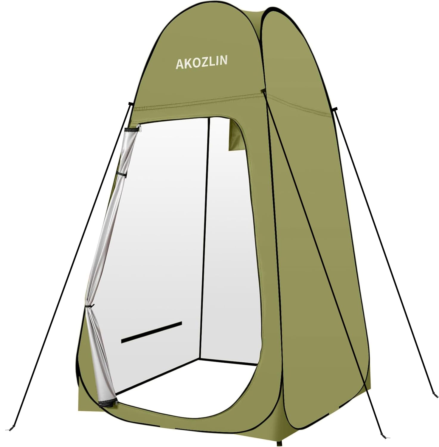 AKOZLIN Portable Pop Up Shower Toilet Tent with Silver Coated 74.8" High