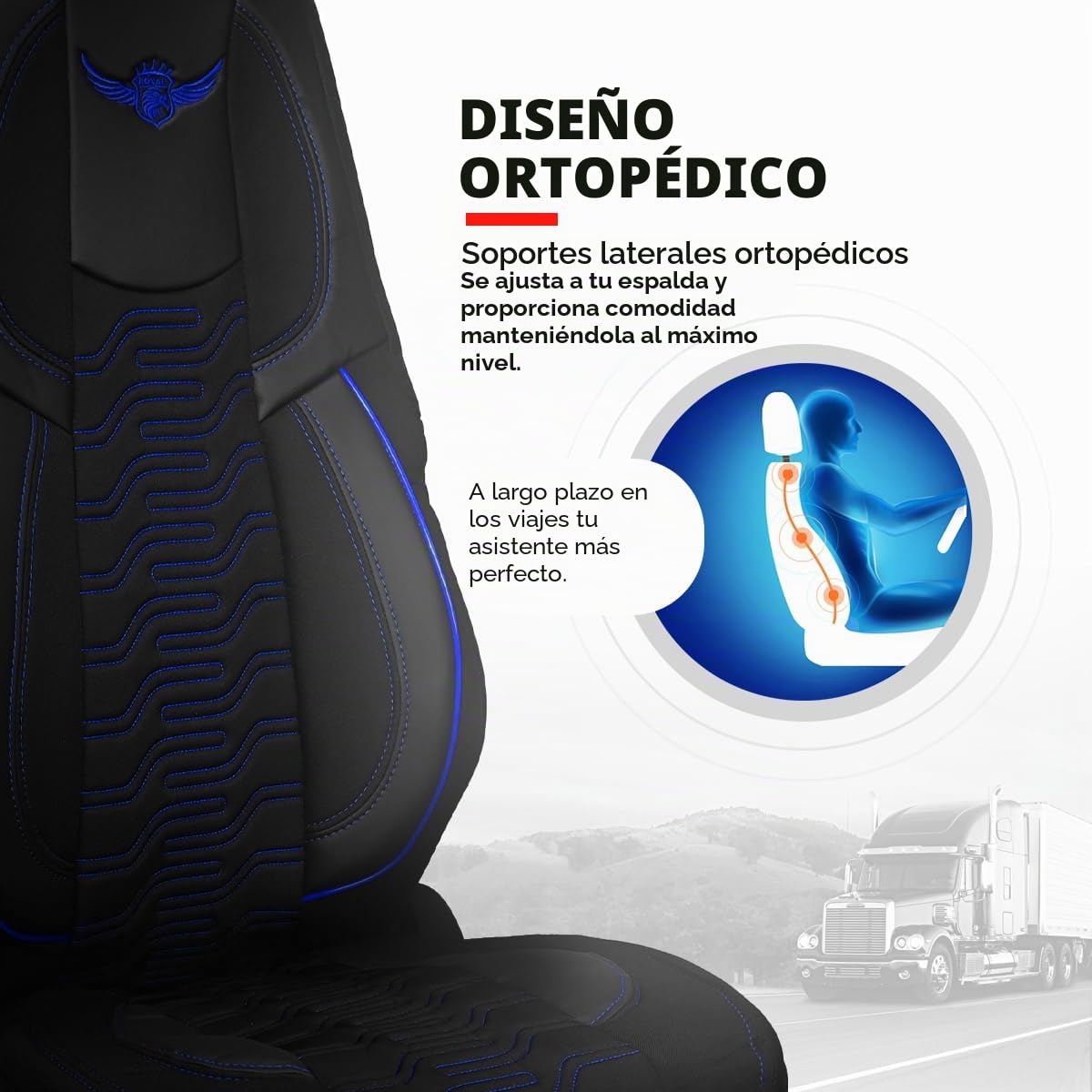ROYAL Funda de Asiento para Volvo FH, FH16, FMX, Azul