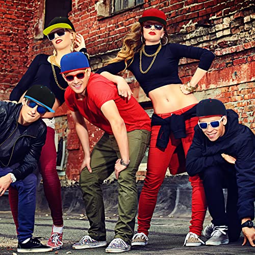 20 Pack Classic Snapback Hat Cap Hip Hop Style Hat For Youth Men Baseball Cap Flat Brim Blank Solid Color Adjustable Size (Vivid Color) #TOP5