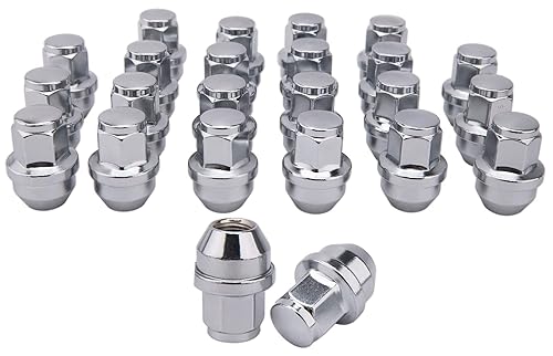 Miniatura 6 de Tuercas de llanta F150 para Ford F-150 Expedition Lincoln Navigator Factory 2015-2020, tuercas grandes cromadas de una pieza de 0.551 x 0.059 in (24