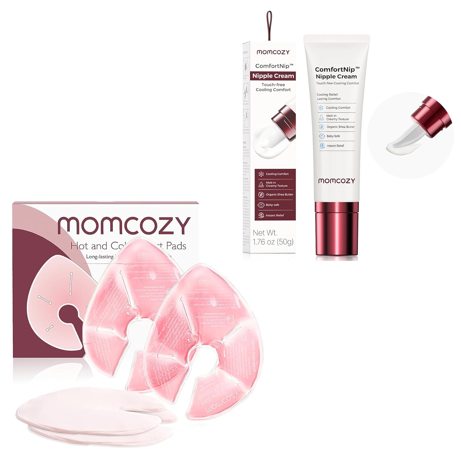Momcozy Larger Breast Therapy Packs & Cooling Comfort Nipple Cream Bundle - Image 1 of 9