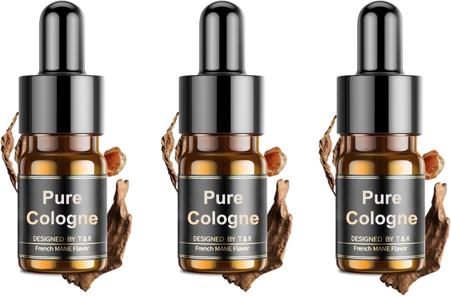 Ceeniu Essential Oils Set - F21 Essential Oils Refill for Car Diffuser, 12ml (3 Pack), Long-Lasting Natural French Fragrance, Cologne Scent for Car, Up to 3 Months Use with Reusable Ceramic Ring