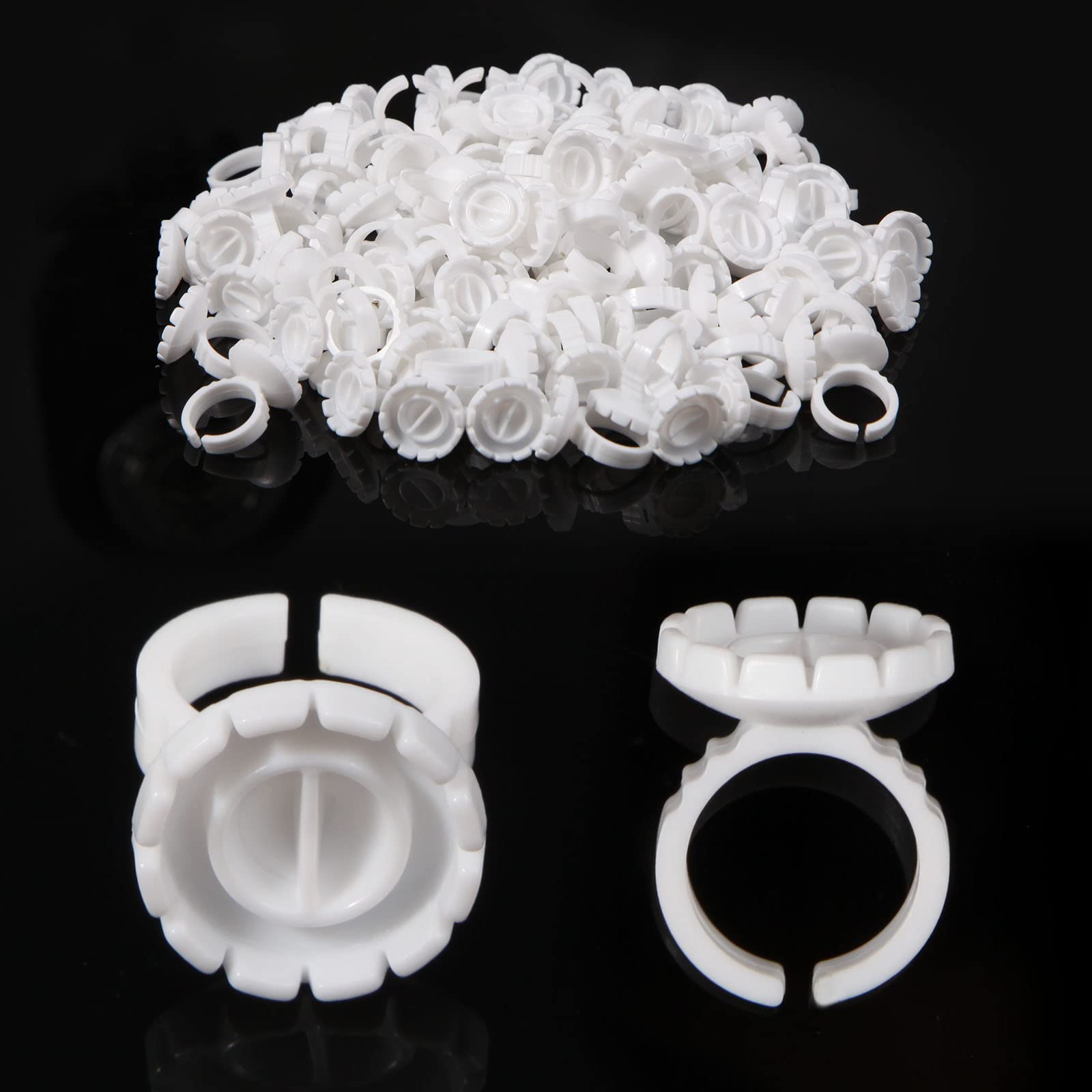 100PCS Glue Rings Lash Rings for Glue Glue Rings for Eyelash Extensions Eyelash Glue Holder Lash Glue Rings Smart Glue Cups