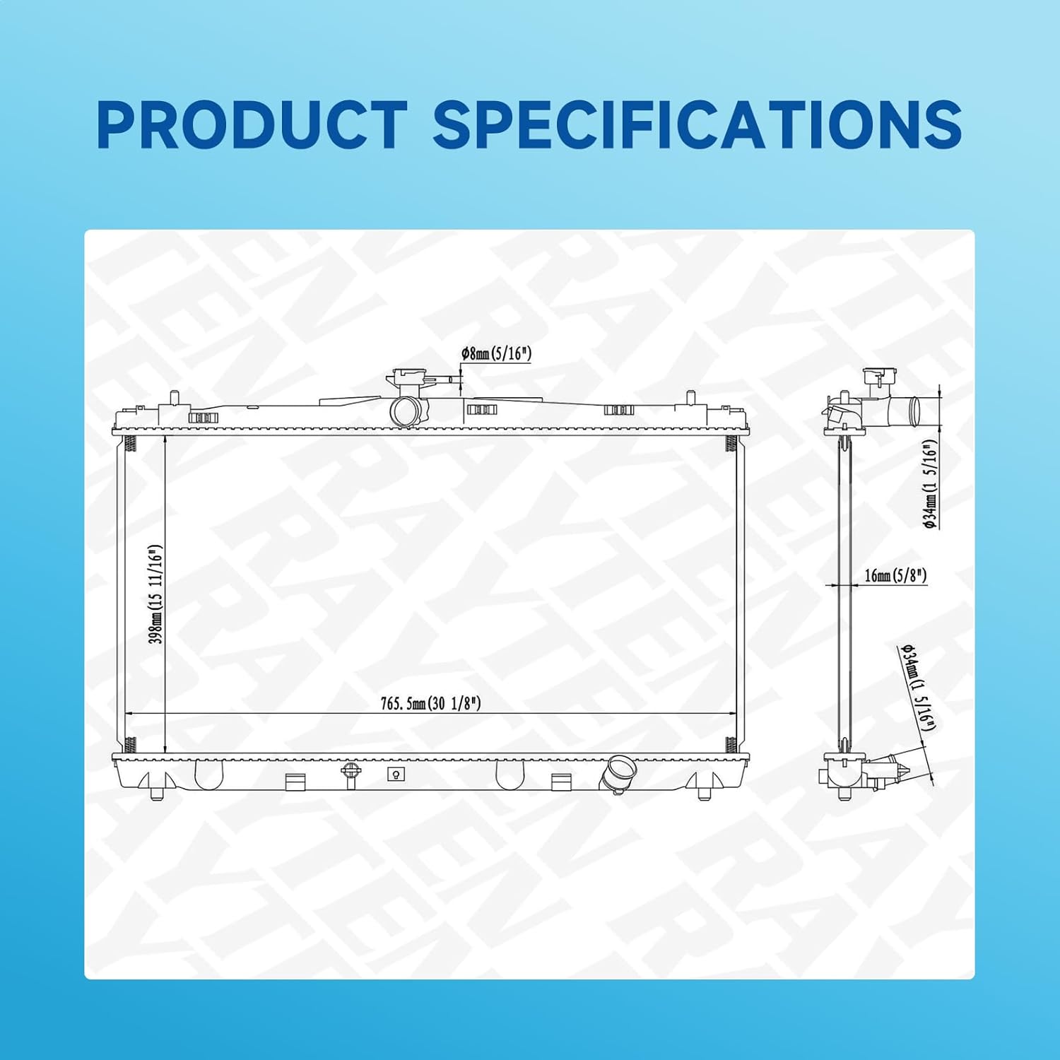 Rayten 13270 Radiator Compatible with 2013-2018 Toyota Avalon 2.5L L4 3.5L V6 & 2012-2017 Toyota Camry 2.5L L4 3.5L V6,Replace# 164000P350 16400AZ031 16410AZ031 164000V120 CU13270 CUC13270