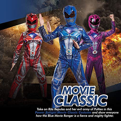Disguise Blue Power Rangers Costume For Kids. Official Licensed Blue Ranger Classic Movie Power Ranger Suit With Mask For Boys & Girls #TOP5