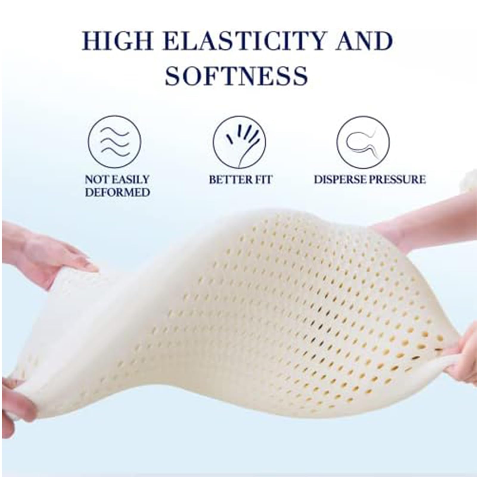 Almohada Latex, Almohada de látex Natural, Almohada Cervical de Espuma Viscoelástica Ergonómica, para Dormir De Lado,40x70cm（15.7x27.6in）