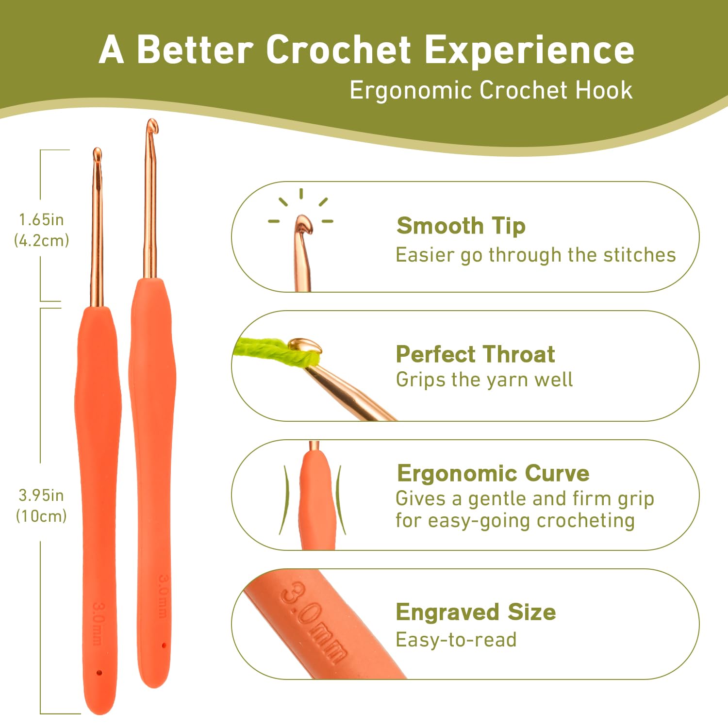 Smooth Crochet Hooks - Beginner & Expert -2 Smooth Crochet Hooks - Beginner & Expert -2