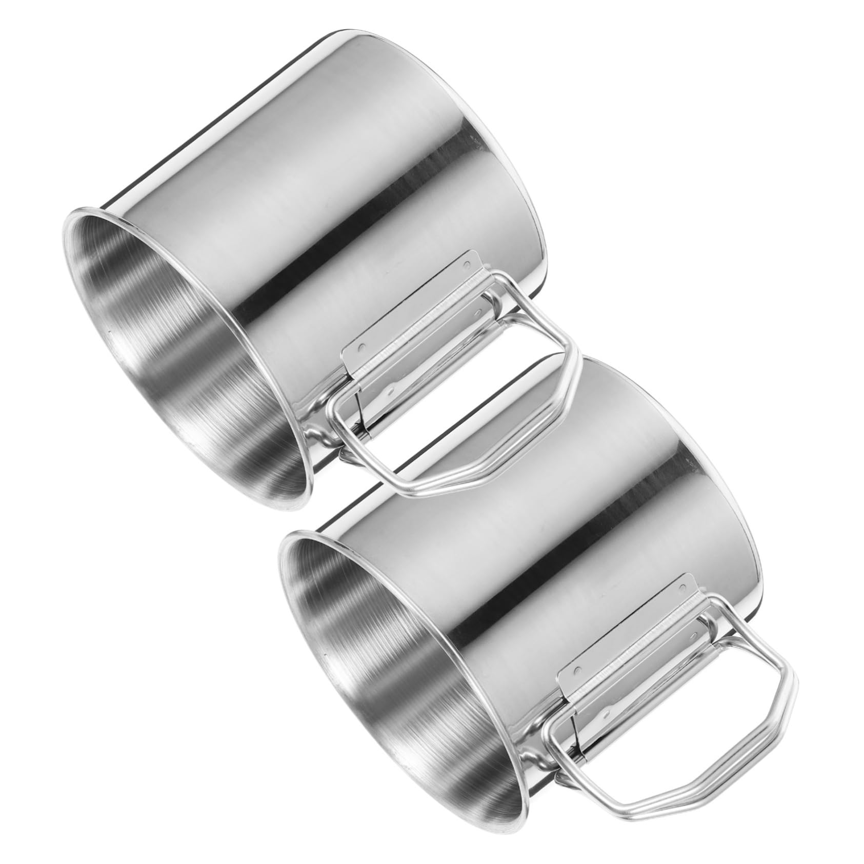 Toddmomy 3 ensembles Gobelet Pliable En Acier Inoxydable 304 Pour Le Camping Les Voyages Le Thé Le Café L'Extérieur 2 pièces * 3