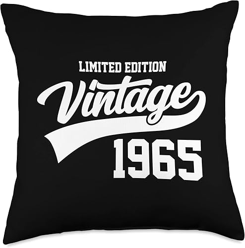 Vintage Birthday Retro Athletic Style Birth Year Edición limitada Vintage 1965 58 cumpleaños año retro deportivo, 18 x 18 pulgadas, multicolor