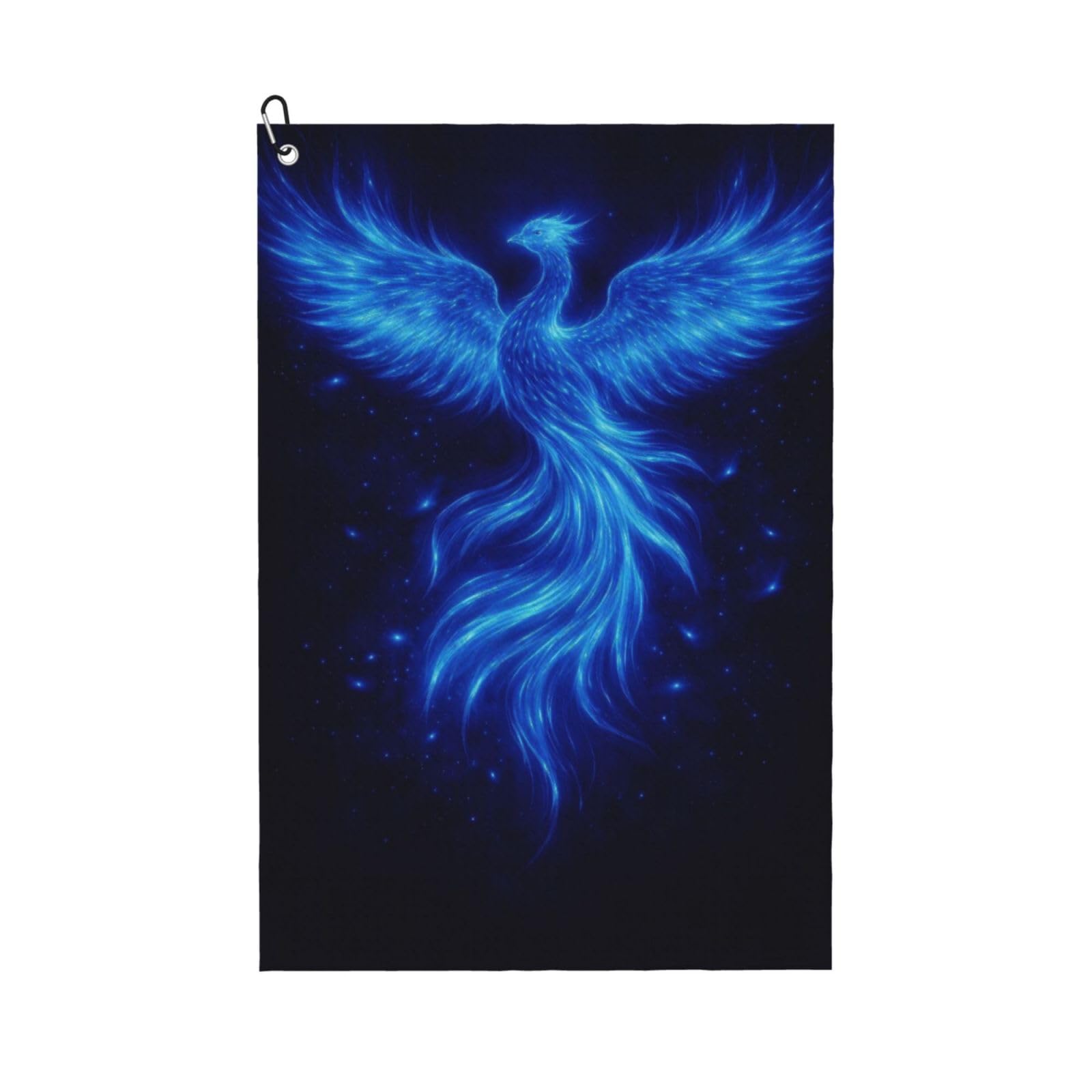 BSDFGSDD Blue Fire Flame Bird Black Golf Towel 24 x 16 inches