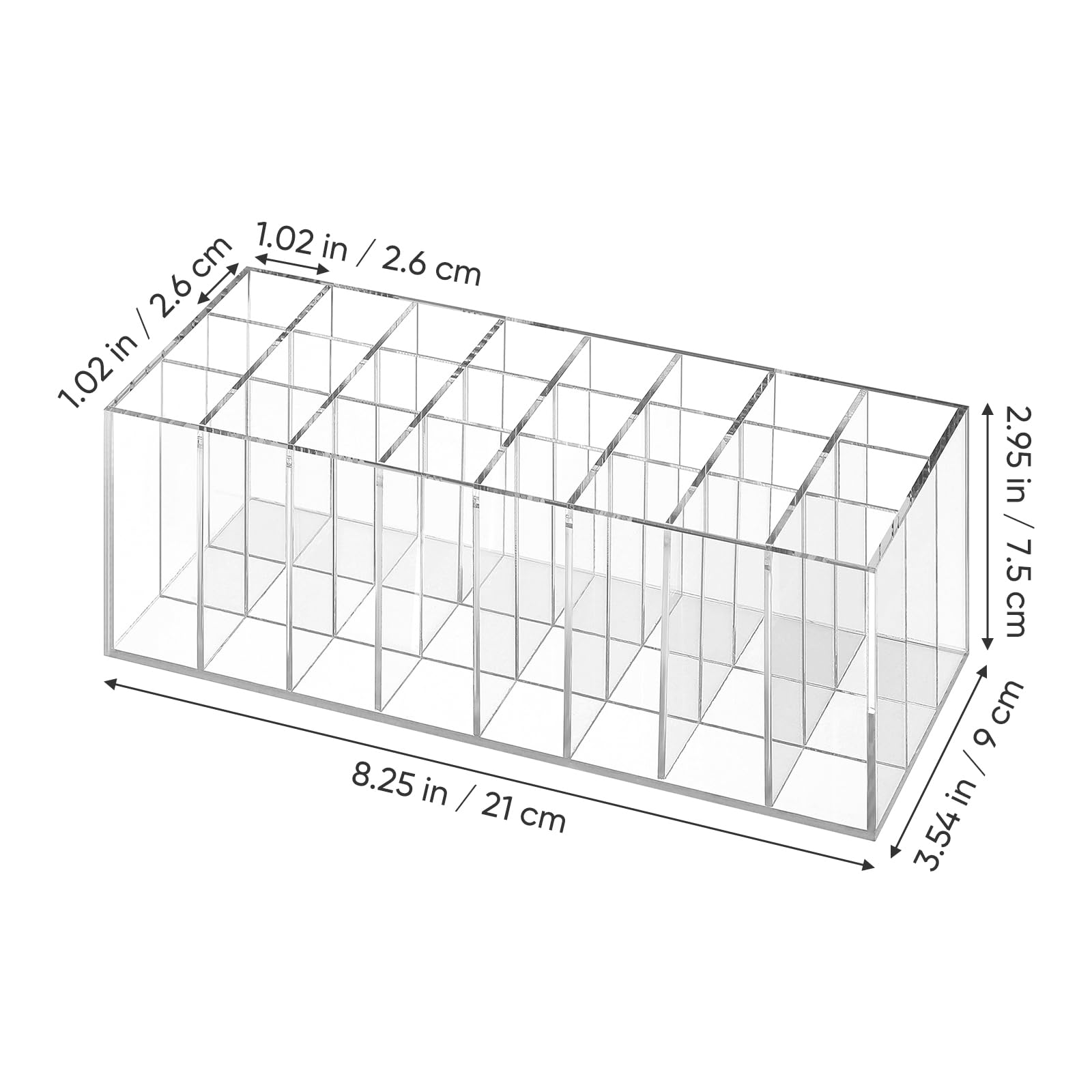 Balacoo Lipstick Holder, Modern Chic 36 Compartment Acrylic Cosmetic Display Case - Image 2