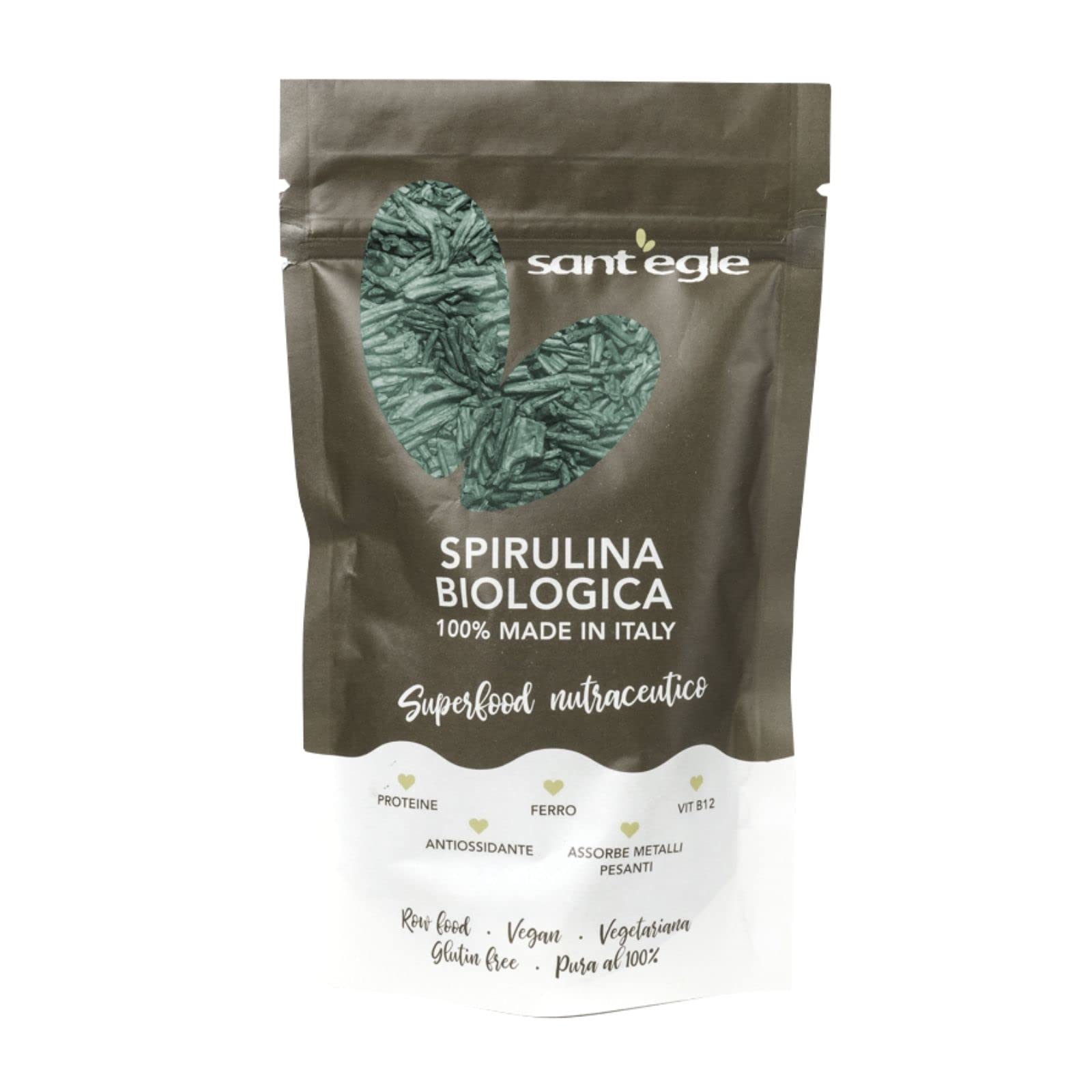 Sant'Egle Spirulina Biologica Croccante 100gr, 100% made in Italy