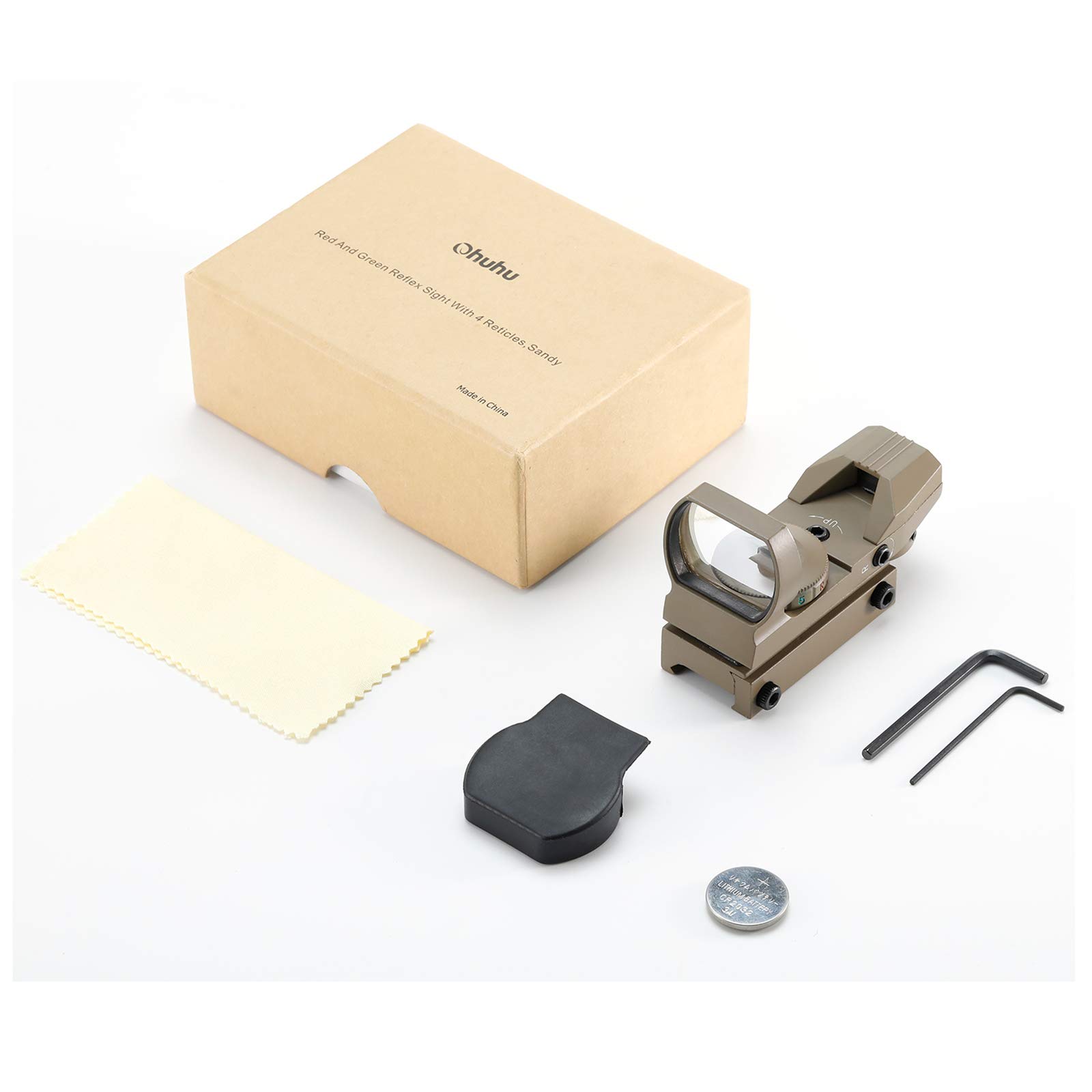 Ohuhu Red Green Dot Sight Gun Sight Scope Reflex Sight with 4