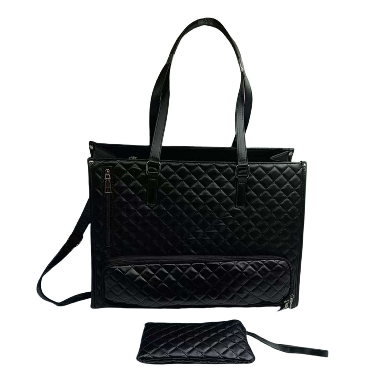 Milageto Women Tote Bag, Business Bag, per Office da Picnic di Collage, Nero