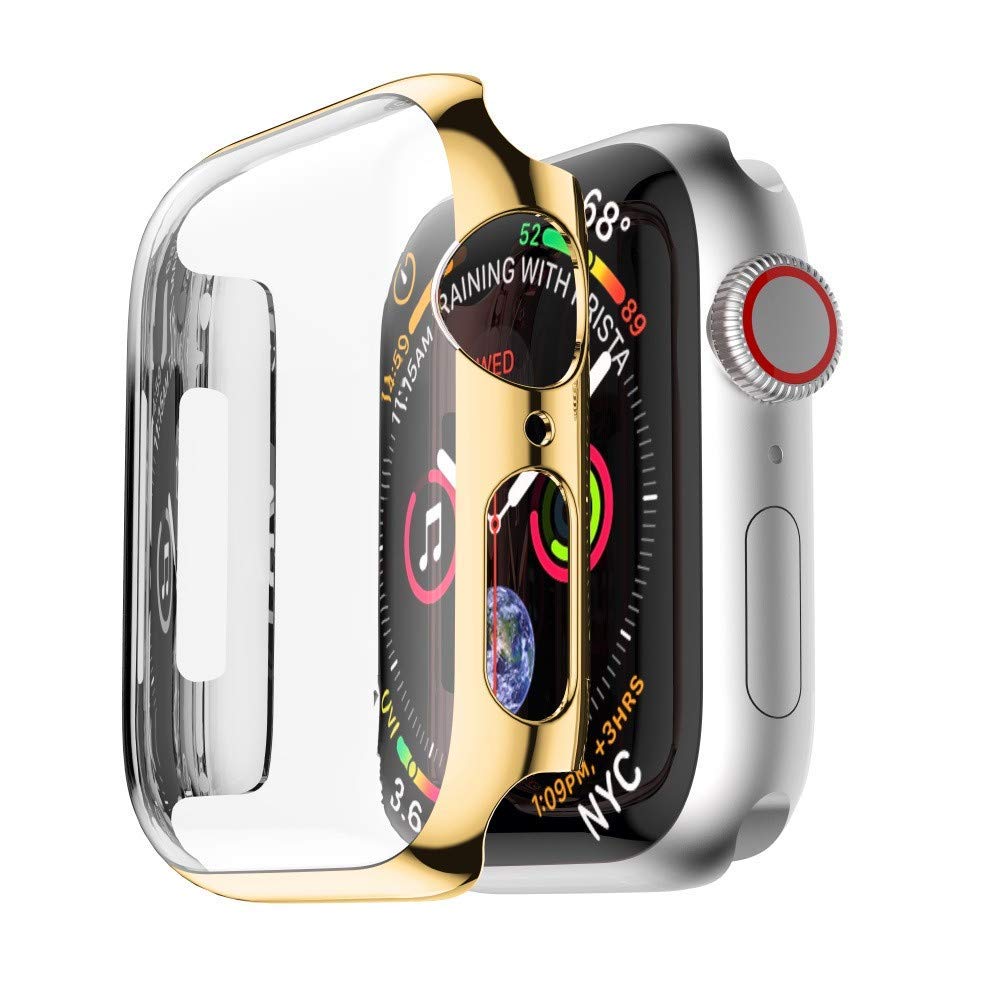 OJOS Electroplate Case Compatible with Apple Watch Series 6 SE Series 5 Series 4 44MM Super Thin PC Plated Bumper Clear Screen Protector Full Cover Shiny Shell Shockproof Frame (Gold, 44mm) (B07PG8ZX8P) Amazon Price History, Amazon Price Tracker