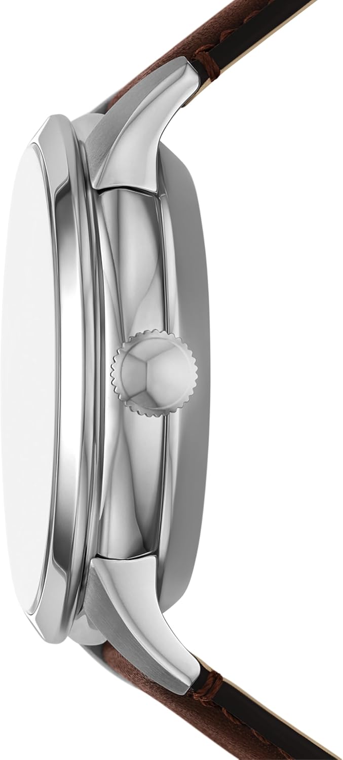 Fossil Men's Townsman Automatic Stainless Steel and Leather Two-Hand Skeleton Watch